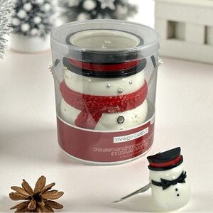 Yankee Candle Snowman Tealight Holder & Snowman Scent Plug with Black Bow Tie